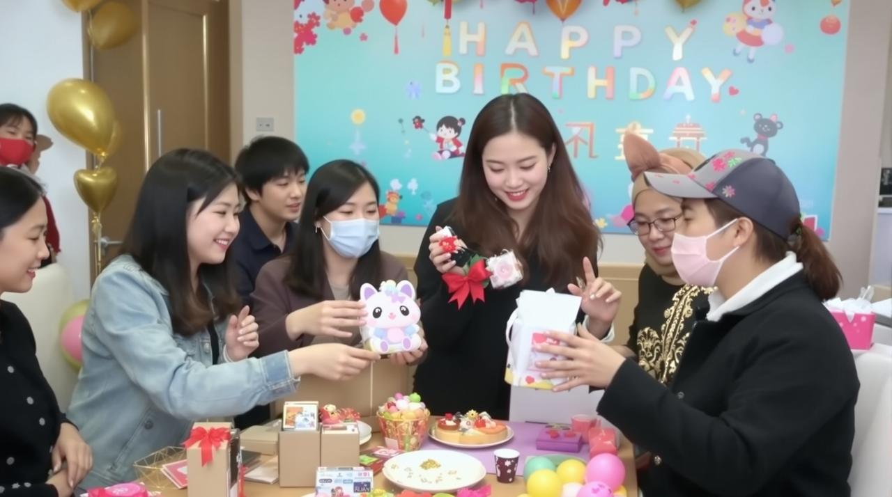 某明星生日会粉丝从全国各地赶来，场面温馨